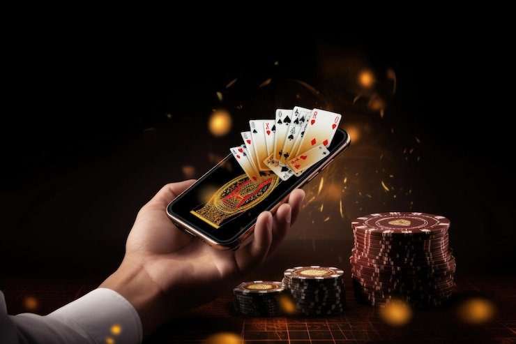 Tampilan tabel pembayaran dan opsi taruhan Three Card Poker di dunia slot